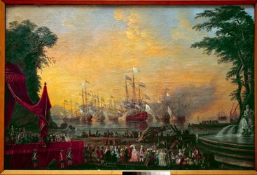 De bolwerkvloot in Toulon werpt uitbarstingen tijdens het bezoek van de Graaf van Provence (toekomstige Lodewijk XVIII) en keizer Jozef II van Oostenrijk