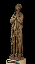 Maagd van Calvarie Polychrome houten sculptuur uit Gotland in Zweden eind 18e eeuw