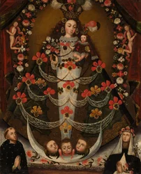 Maagd van Pomata met St. Nicolaas Tolentino en St. Rosa van Lima