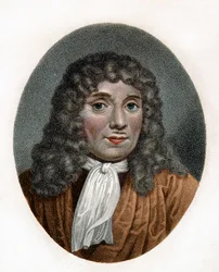 Portret van Antonie Van Leeuwenhoek, Nederlandse natuuronderzoeker (1632-1723). 18e-eeuwse gravure.