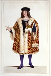 Portret van Guillaume de Montmorency (ca. 1453 - 1531) gravure uit 1830.