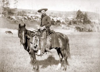 Een cowboy te paard - foto