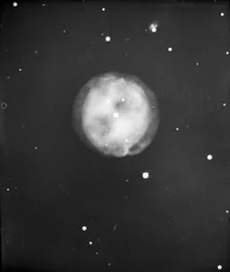 Astronomische glasplaat dia van Uilnevel in Grote Beer (1910)