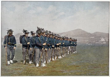 Bersagliers (Bersaglieri) peloton van het Italiaanse leger