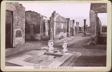 Huis van Cornelius Rufus in Pompeii, ca 1880 (foto)