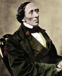 Portret van de Deense schrijver en dichter Hans Christian Andersen (1805-1875). Foto uit de jaren 1860.