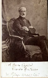 Portret van Giuseppe Mazzini, met handtekening