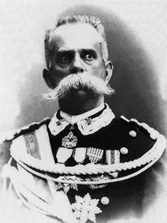 Portret van Umberto I (1844-1900), koning van Italië van 1878 tot 1900, vermoord door de anarchist Bresci.
