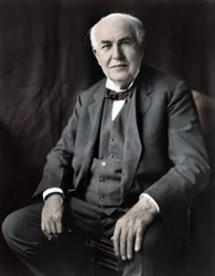 Portret van Thomas Edison (1847-1931), Amerikaans natuurkundige.