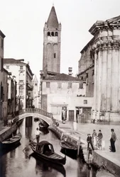San Giovanni e Paolo wijk in Venetië - fotografie, eind 19e eeuw