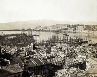 De haven van Genua aan het einde van de 19e eeuw