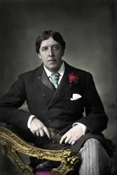 Portret van schrijver Oscar Wilde. Foto uit de 19e eeuw