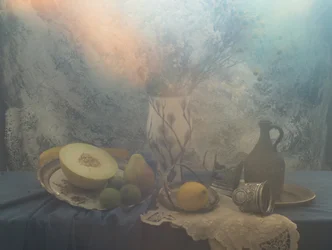 Zacht verlicht fruitstilleven