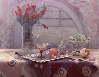 Vintage fruit en bloemen