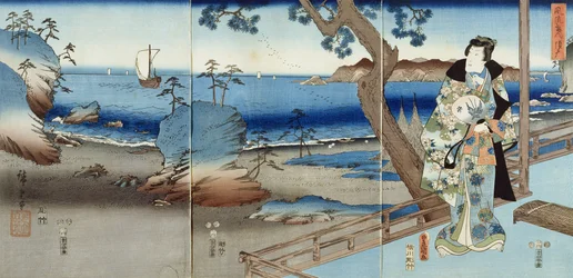 Prins Genji kijkt op het Suma Strand