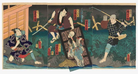 Seki Sanjūrō III als Naosuke Gonbei, Kataoka Nizaemon VIII als Tamiya Iemon en Bandō Hikosaburō V als zowel de Geest van Oiwa als de Geest van Kobotoke Kohei, en Bandō Hikosaburō V als Satō Yomoshichi