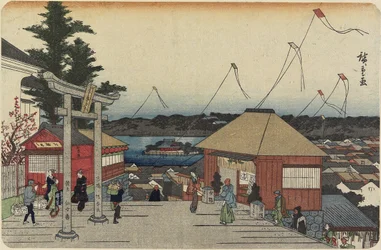Shinobazu-vijver gezien vanaf het Yushima-heiligdom