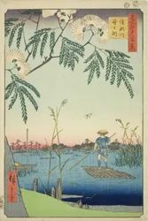 Ayase Rivier en Kanegafuchi, uit de serie "Honderd Beroemde Zichten van Edo"