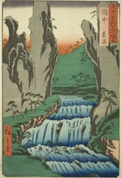 Bitchu Provincie: Gokei (Bitchu, Gokei), uit de serie "Beroemde Plaatsen in de Zestig-odd Provincies (Rokujuyoshu meisho zue)"