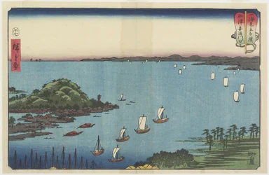 Delta van de Abe-rivier bij Yaizu, juli 1858