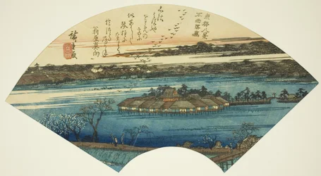 Dalende ganzen bij Shinobazu-vijver (Shinobazu rakugan), uit de serie "Acht Zichten van de Oostelijke Hoofdstad (Toto hakkei)"
