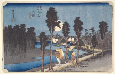 Schemering in Numazu, uit de serie ’53 stations van de Tōkaidō’