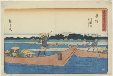 Veerboot op de Tenryu-rivier bij Mitsuke, 1841-1842