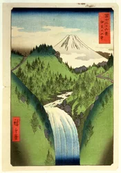 Fuji vanuit de Isu-bergen, nr. 22 uit de serie „36 gezichten op de Fuji“ („Fuji Saryu Rokkei“)