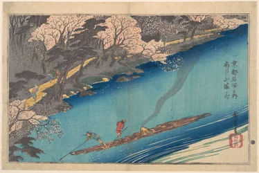 Volle bloei bij Arashiyama aan de Oi-rivier