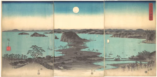 Volle maan bij Kanazawa, provincie Musashi