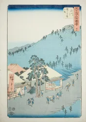 Futakawa: Het Station bij Surugababa, nr. 34 uit de serie "Beroemde Bezienswaardigheden van de Drieënvijftig Stations"
