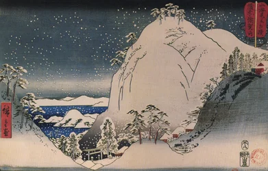 Hiroshige, Heiligdommen in besneeuwde bergen