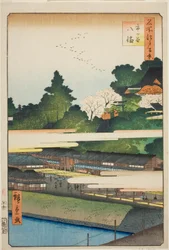 Ichigaya Hachiman Heiligdom (Ichigaya Hachiman), uit de serie "Honderd Beroemde Zichten van Edo (Meisho Edo hyakkei)"