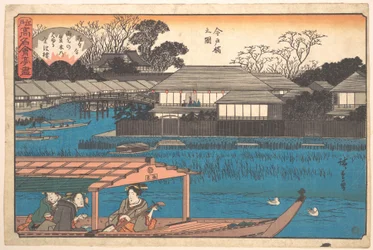 Gezicht op de Imadobashi-brug (Tama-Sho)