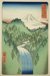 In de Bergen van de Izu Provincie (Izu no sanchu), uit de serie "Zesendertig Zichten op de Fuji (Fuji sanjurokkei)"
