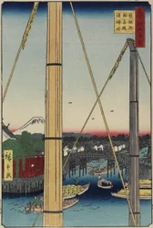 Inari-brug en Minato-schrijn, Teppo_zu, maart 1857