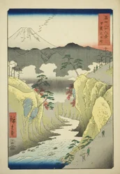 Inume-pas in de provincie Kai (Kai Inume toge), uit de serie "Zesendertig uitzichten op de berg Fuji (Fuji sanjurokkei)"
