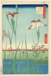 Iris bij Horikiri (Horikiri no hanashobu), uit de serie "Honderd beroemde uitzichten van Edo (Meisho Edo hyakkei)"
