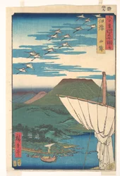 "Provincie Iyo, Saijō," uit de serie "Gezichten op beroemde plaatsen in de ruim zestig provincies"