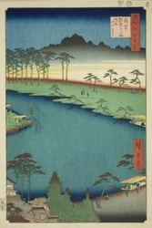 Kumano Junisha-schrijn in Tsunohazu, bekend als Juniso, uit de serie "Honderd beroemde uitzichten van Edo"