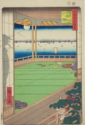 Maangezicht (Tsuki no misaki), nr.82 uit de serie "Honderd beroemde vergezichten van Edo (Meisho Edo hyakkei)".