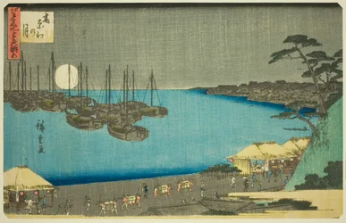 Maan bij Takanawa (Takanawa no tsuki), uit de serie "Drie Uitzichten van Beroemde Plaatsen in Edo (Edo meisho mittsu no nagame)"