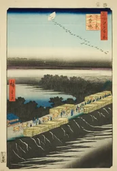 Nihon Dijk, Yoshiwara, uit de serie "Honderd Beroemde Uitzichten van Edo"