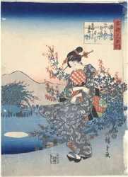 Noji in de provincie Ōmi, uit de serie Zes juwelenrivieren in oude gedichten