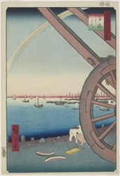 Ossenmarkt in Takanawa, april 1857