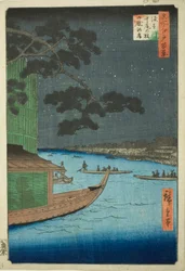Pijnboom van Succes en Oumayagashi, Asakusa-rivier, uit de serie 