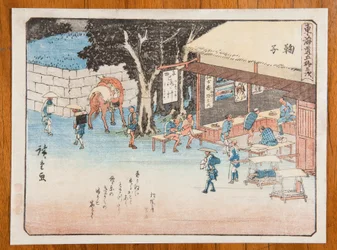 Station Mariko, plaat 21 uit de serie: De drieënvijftig stations van de Tokaido-weg