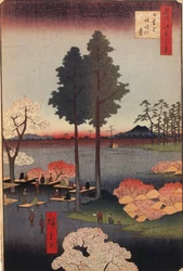 Suwa Bluff in Nippori Honderd Beroemde Zichten van Edo, 1856-1858