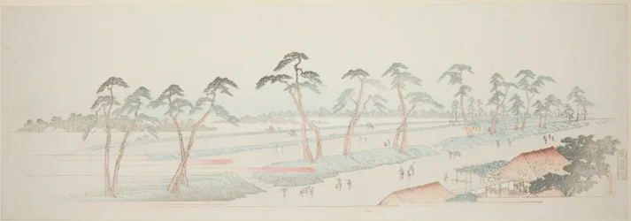 Takada Rijgronden (Takada baba), uit de serie "Dertien uitzichten van de omgeving van Edo"