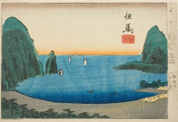 Takanohama in Tajima, sectie van blad nr. 12 uit de serie "Uitgeknipte afbeeldingen van de provincies"